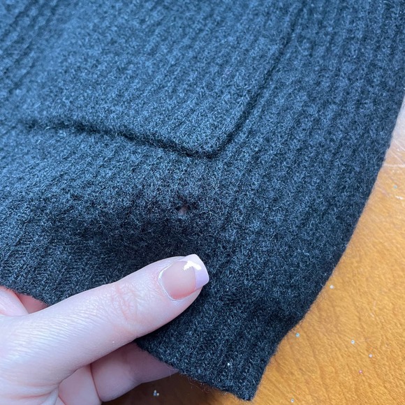 Wool Sweater M Express Tricot Vintage Black Lambswool Angora Soft Warm - Picture 10 of 12